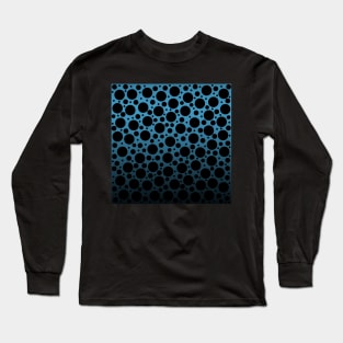 Random Polka Dots - Blue to Black Gradient Long Sleeve T-Shirt